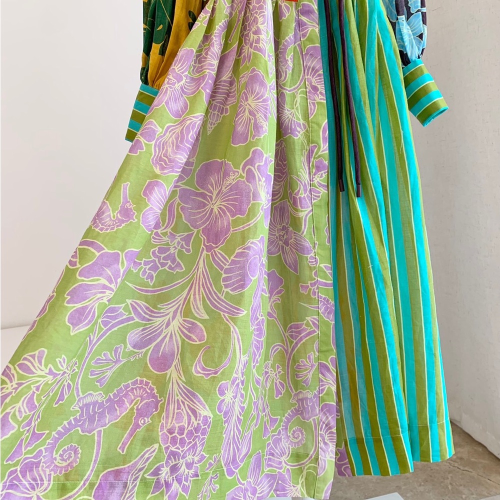 ALEMAIS Multicolor Floral Patchwork Long Sleeve Maxi Dress - Picture 8 of 8